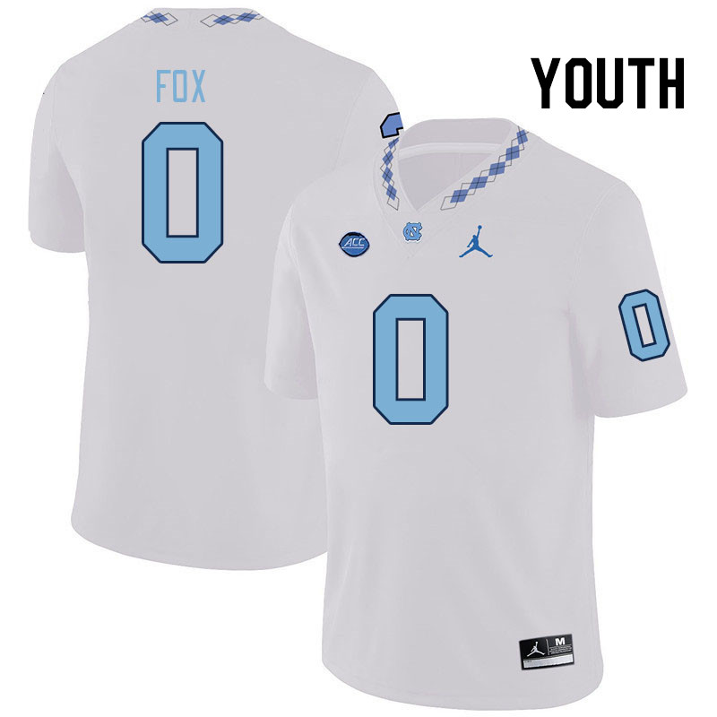 Youth #0 Tomari Fox North Carolina Tar Heels College Football Jerseys Stitched Sale-White